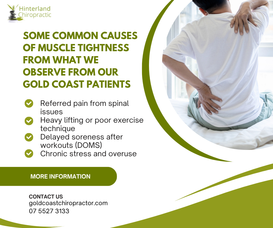 Some Common Causes Of Muscle Tightness from what we observe from our Gold Coast Patients | Gold Coast Chiropractic Treatment